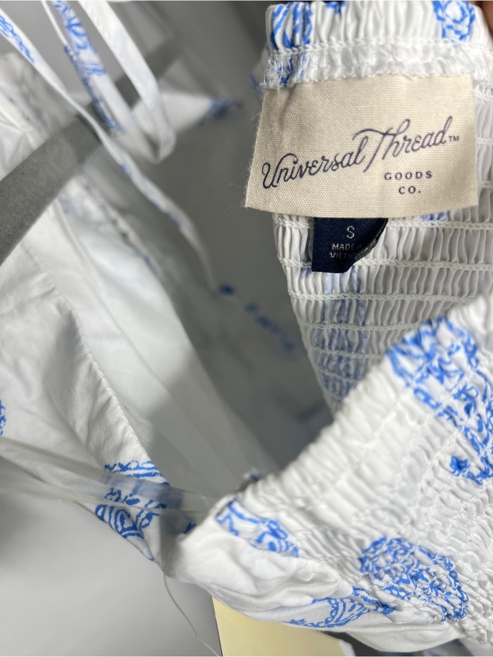 Universal Thread White Dress with Blue Paisley Print - Picture 3 of 4